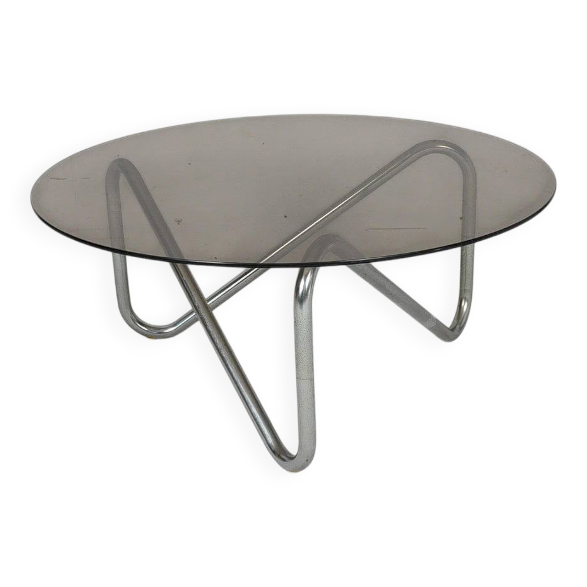 French tubular steel coffee table, 1970s.