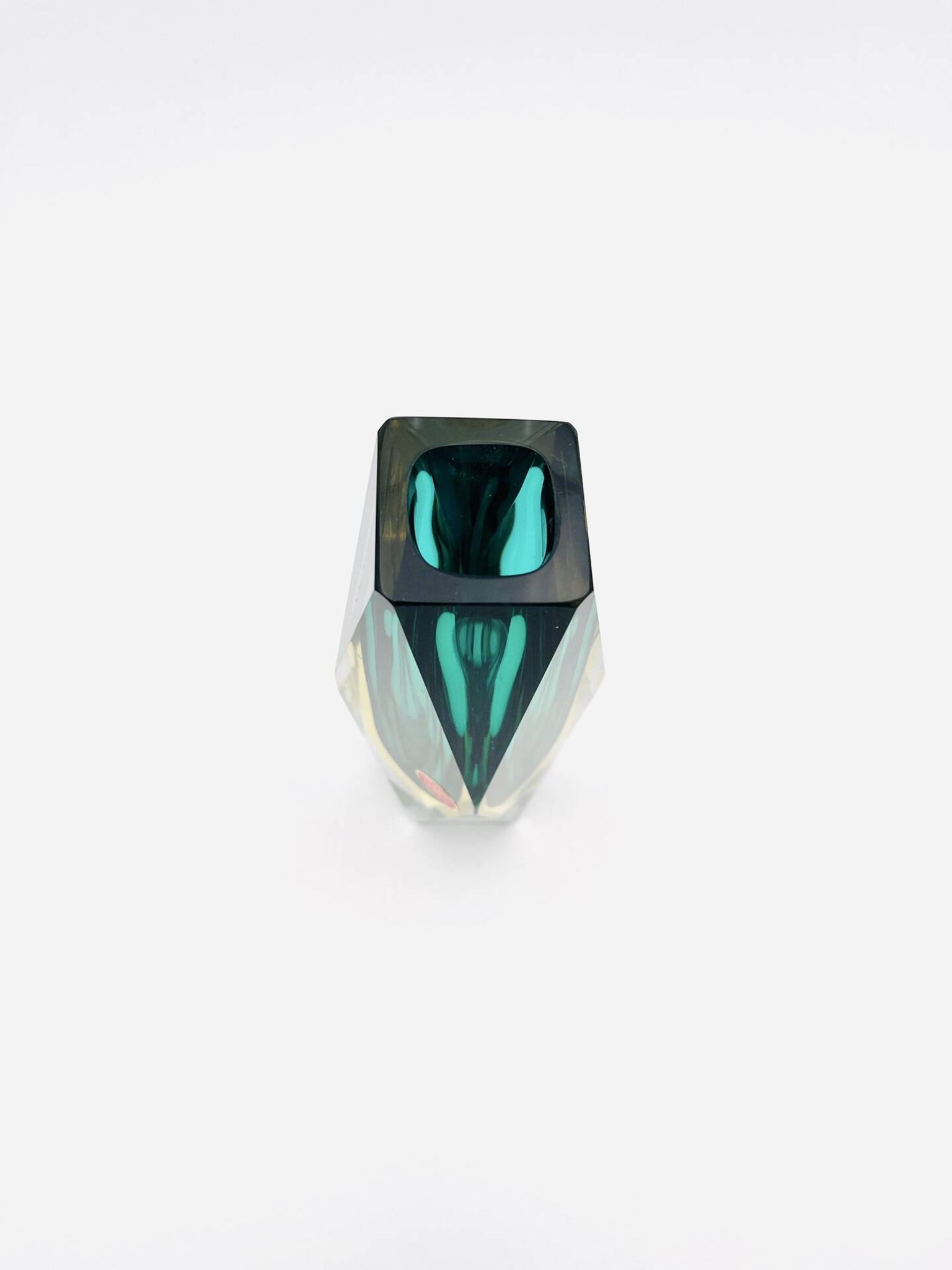 Flavio Poli vase for Seguso - Sommerso - Murano Green & Amber - 1960