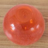 Pair of Murano vases by Seguso - Vintage Corroso glass in orange.