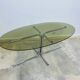 Vintage seventies coffee table in glass and stainless steel