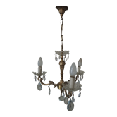 Cast bronze chandelier and crystal tassels – 3 fires