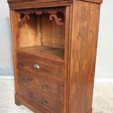 High chest of drawers furniture XIXth with niche