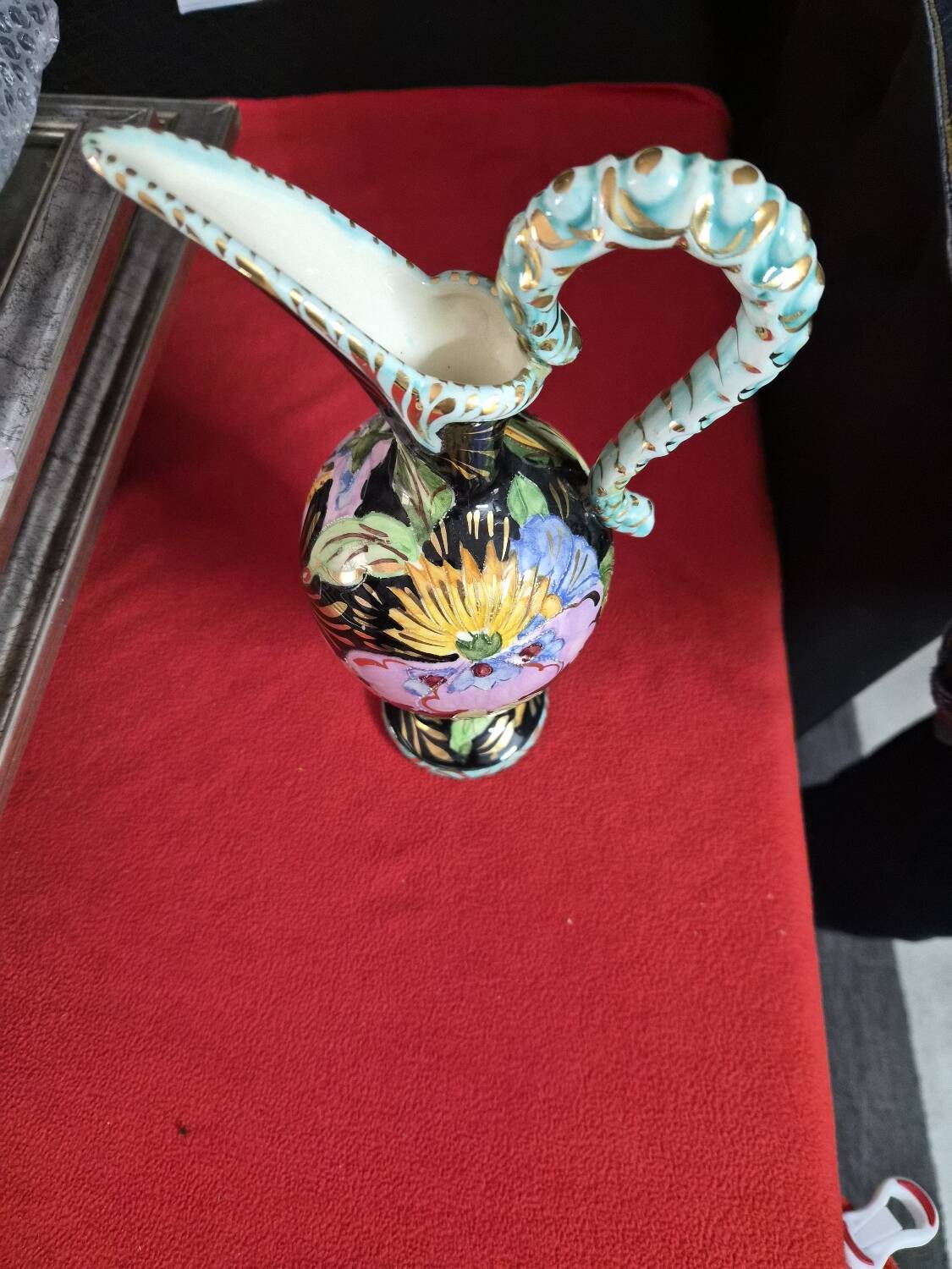 decorative ceramic pitcher, signed "Arte Veneziana"