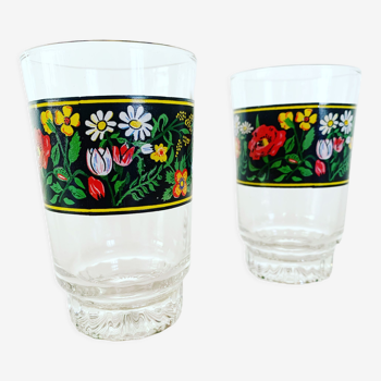 Set of two bohemian glasses