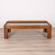 Table vintage années 70 en bois et verre design afra e tobia scarpa