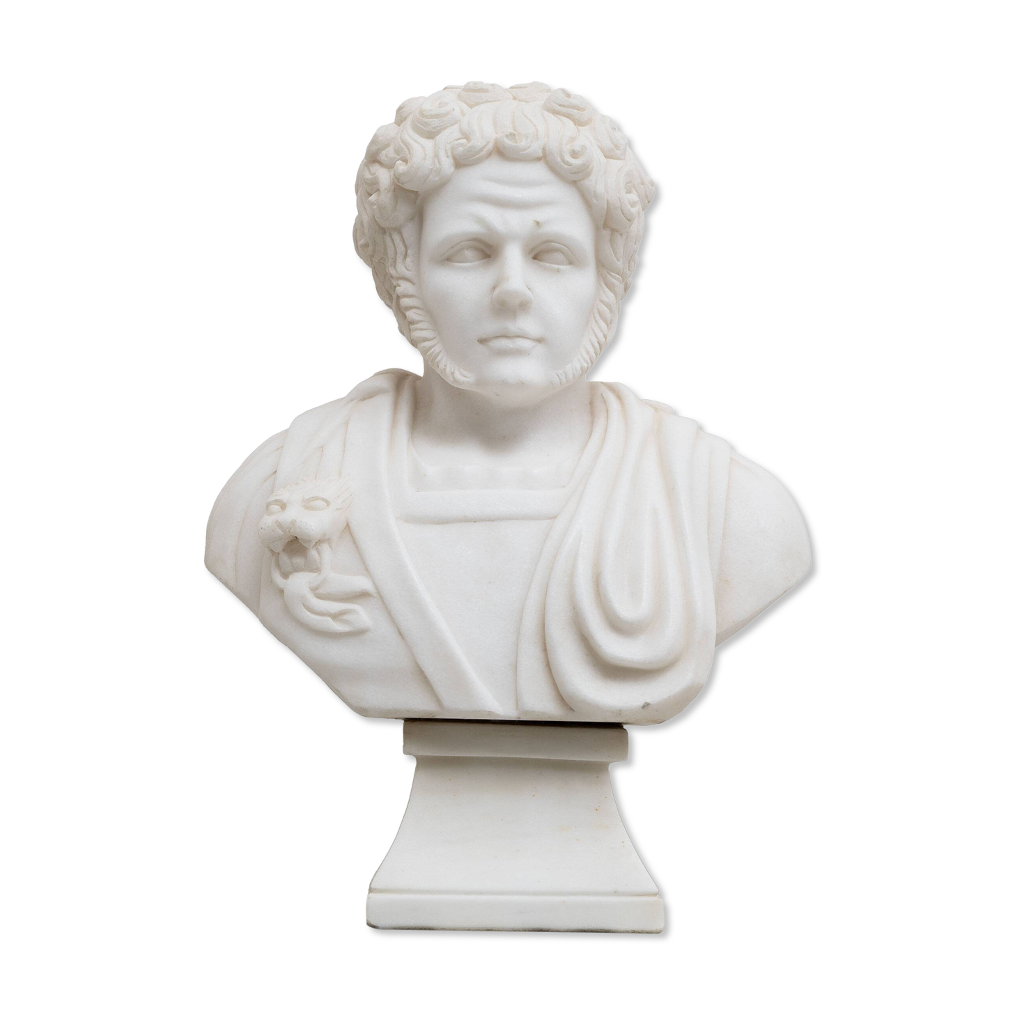 Buste en marbre blanc d'un empereur romain, XXe siècle