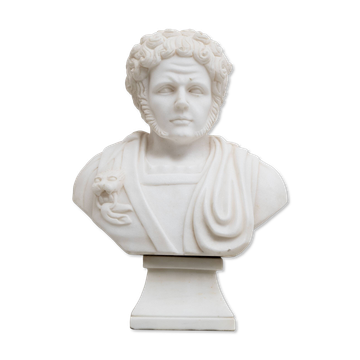 Buste en marbre blanc d'un empereur romain, XXe siècle