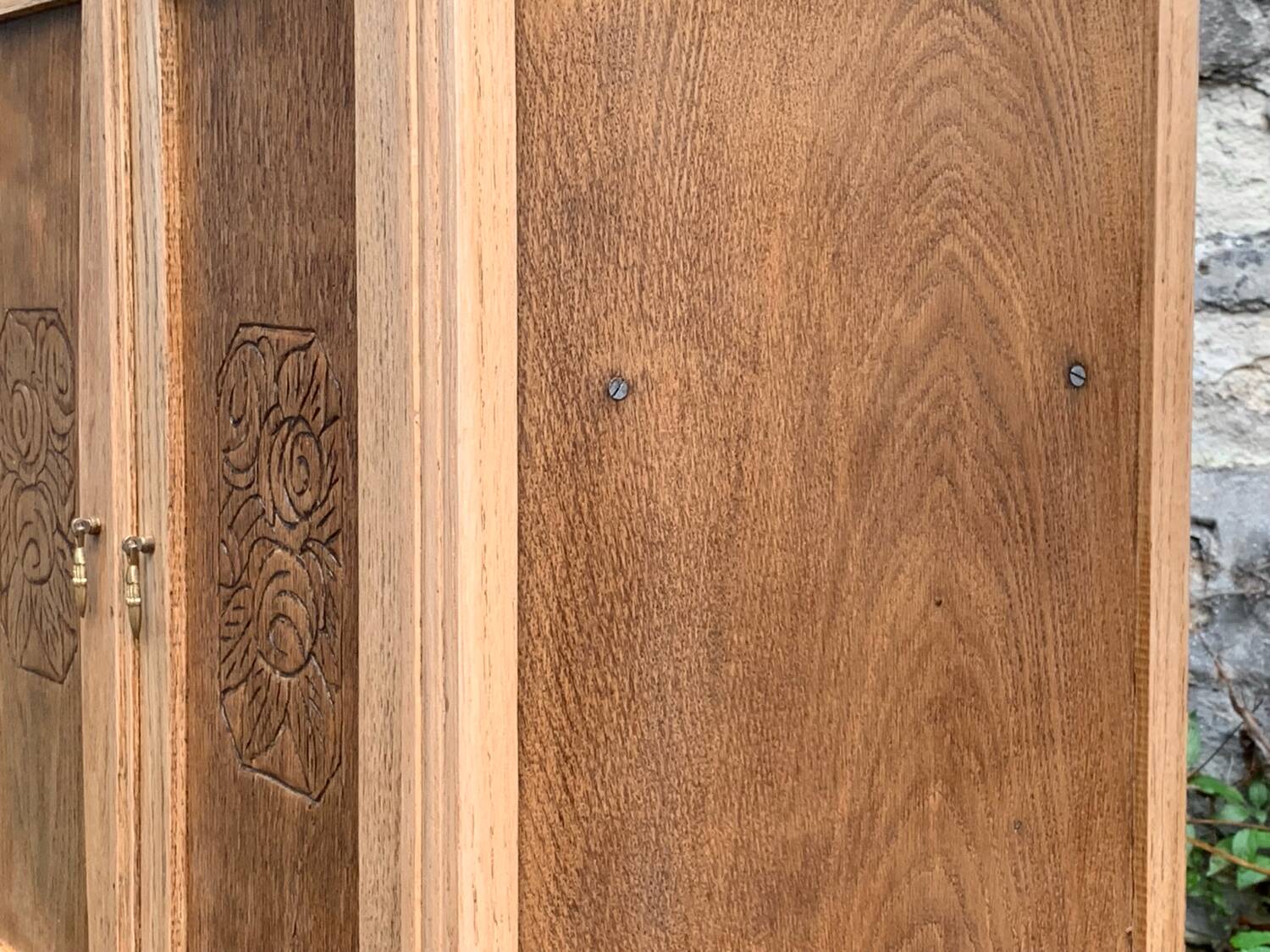 Parisian art deco sideboard in raw oak 1930