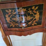Louis XV bedside table or gueridon with floral motifs, 19th century.