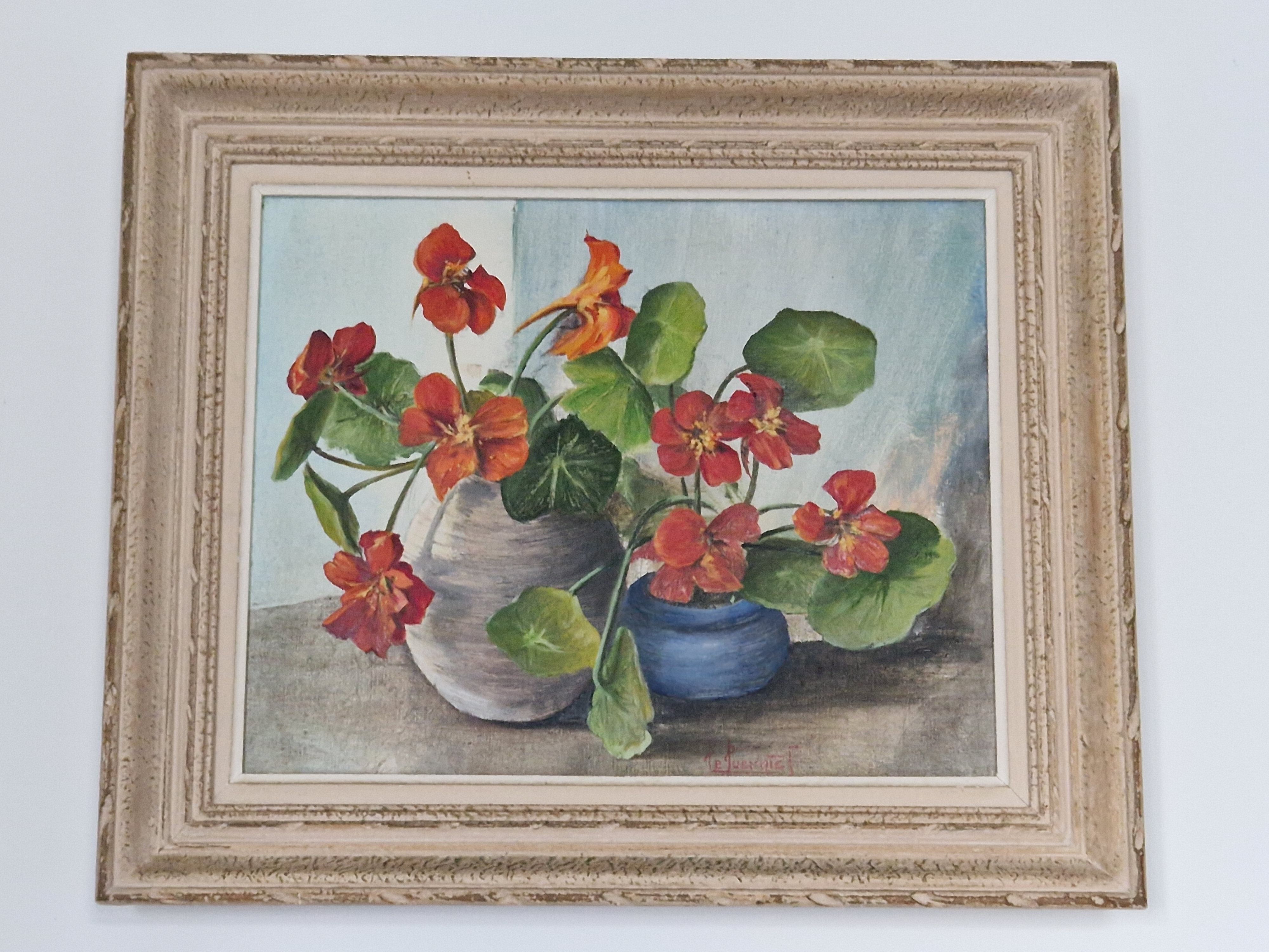 Tableau huile sur toile les Capucines