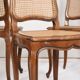 Series of 5 cane chairs, backs and seats, Louis XV style
