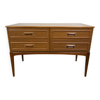 Buffet vintage rétro des années 60 par Europa Furniture avec quatre tiroirs.
