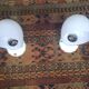 Pair of wall lights from the 1950s in porcelain.