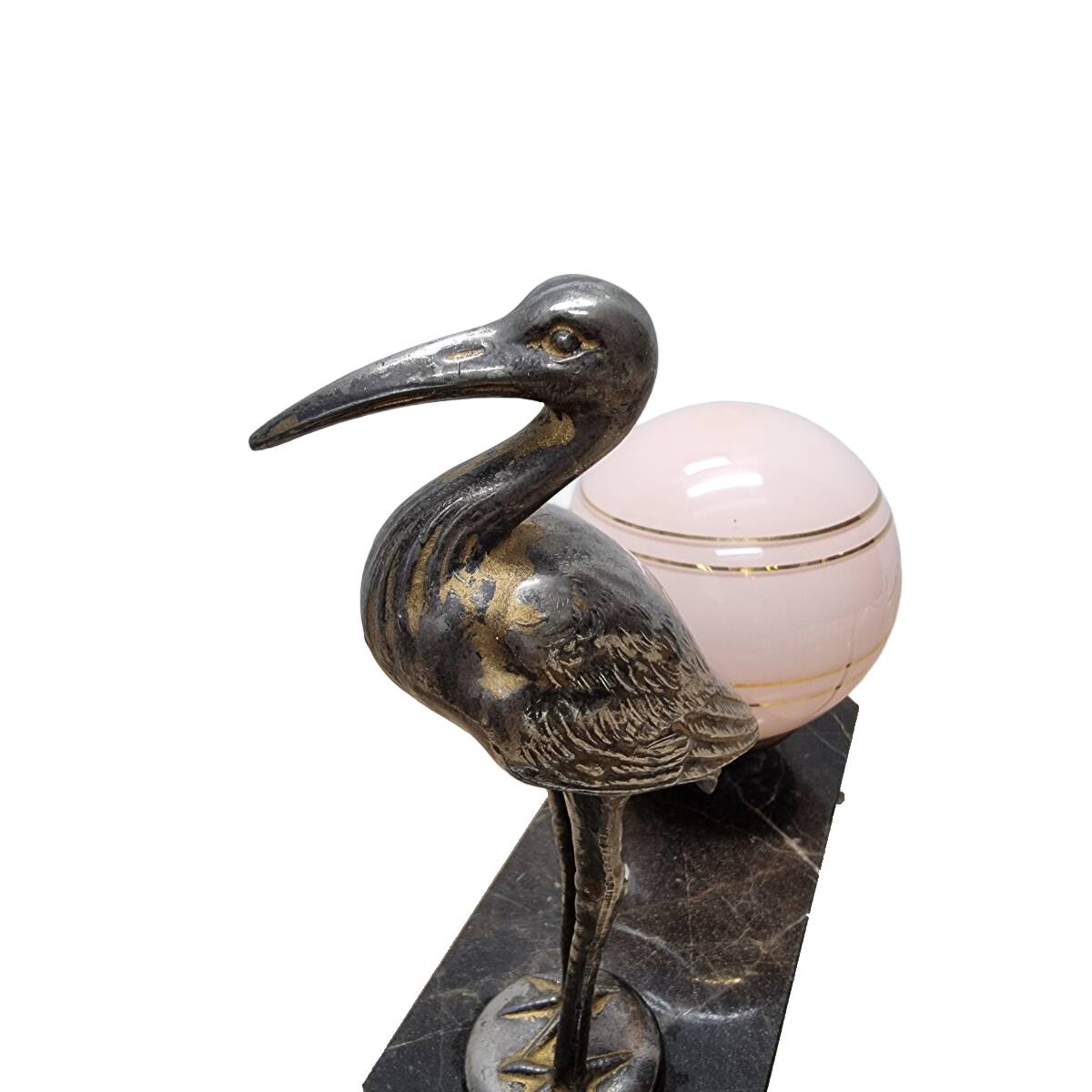 French Art Deco Lamp With A Heron, 1920/30s