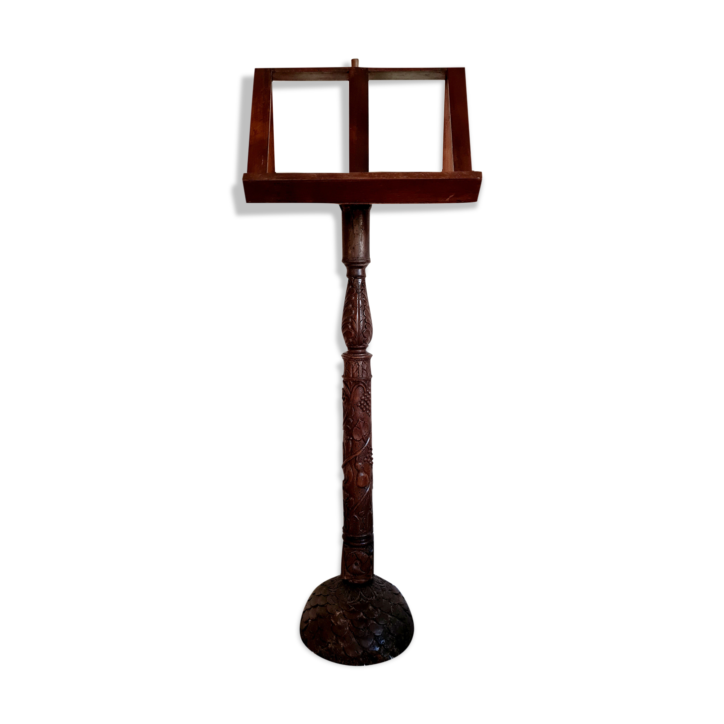 Old carved wooden church desk