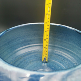 Blue ceramic bowl and its undercut