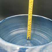 Blue ceramic bowl and its undercut