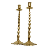 Pair of mid-century Swedish brass candle holders