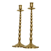 Pair of mid-century Swedish brass candle holders
