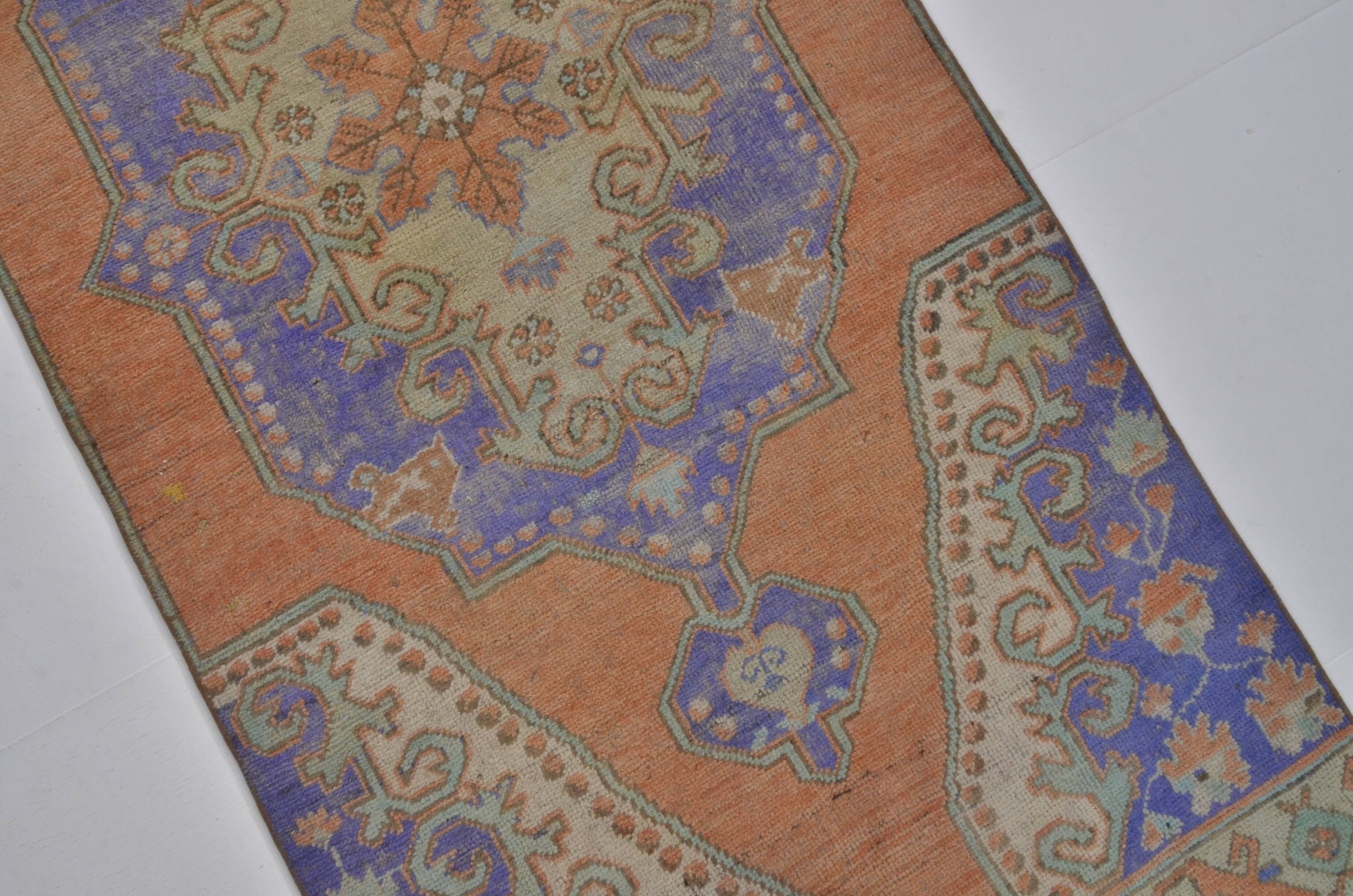 Orange & Blue Floral Rug sku 2411.