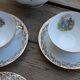Set of 4 cups and sugar bowl Haute porcelaine de Berry