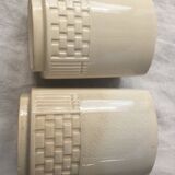 Pots in earthenware coffee sugar flour