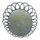 Miroir ovale en métal