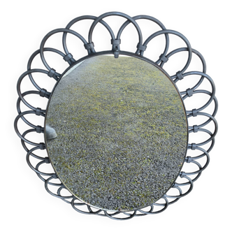 Oval metal mirror