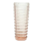 Vase en forme de quille de bowling, style moderne du milieu du siècle, verre rosaline, Ząbkowice, Pologne, années 1970