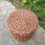 Table basse et tabourets en corde vintage