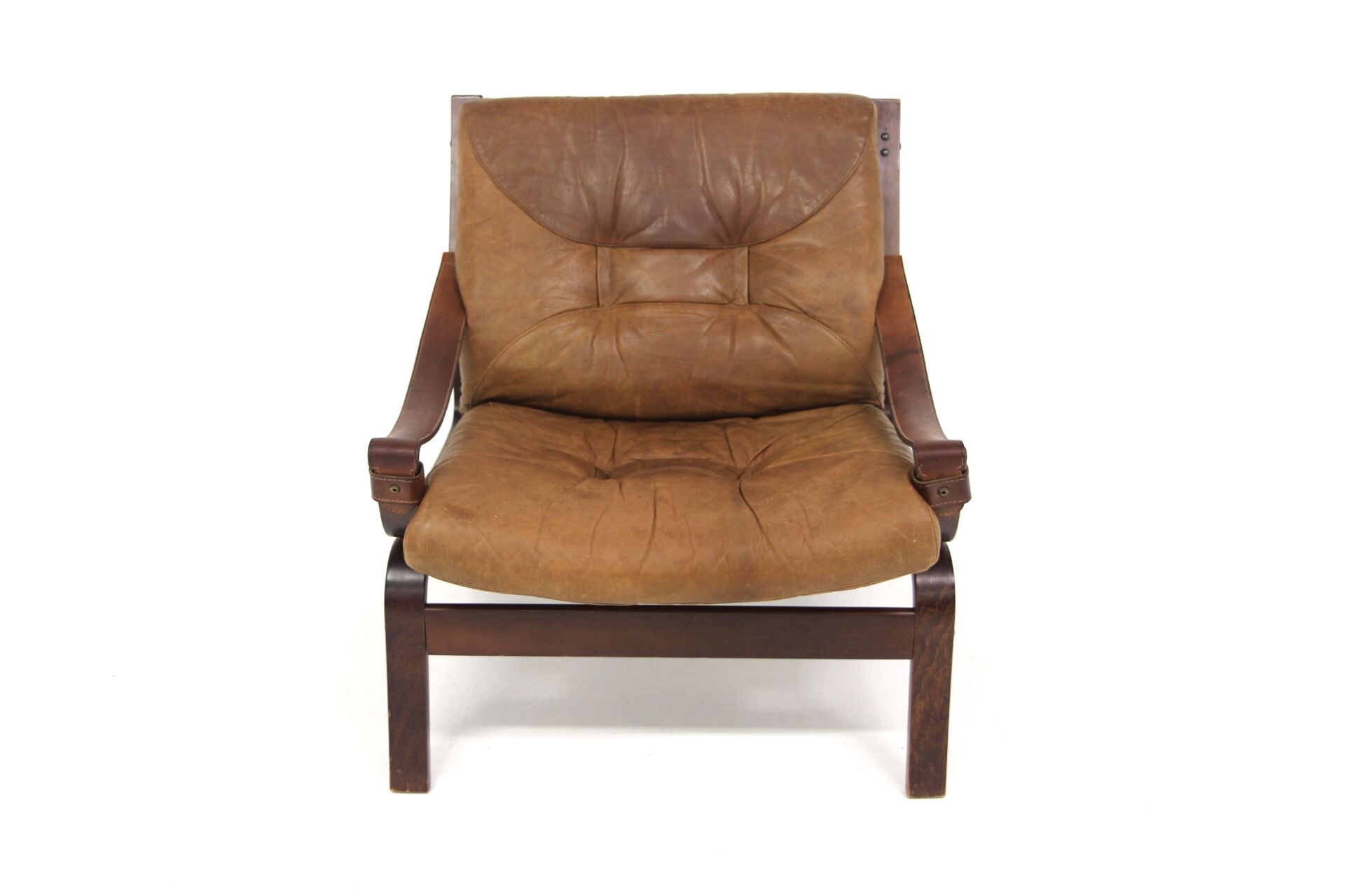 Scandinavian leather armchair, Norway, 1960