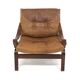 Scandinavian leather armchair, Norway, 1960