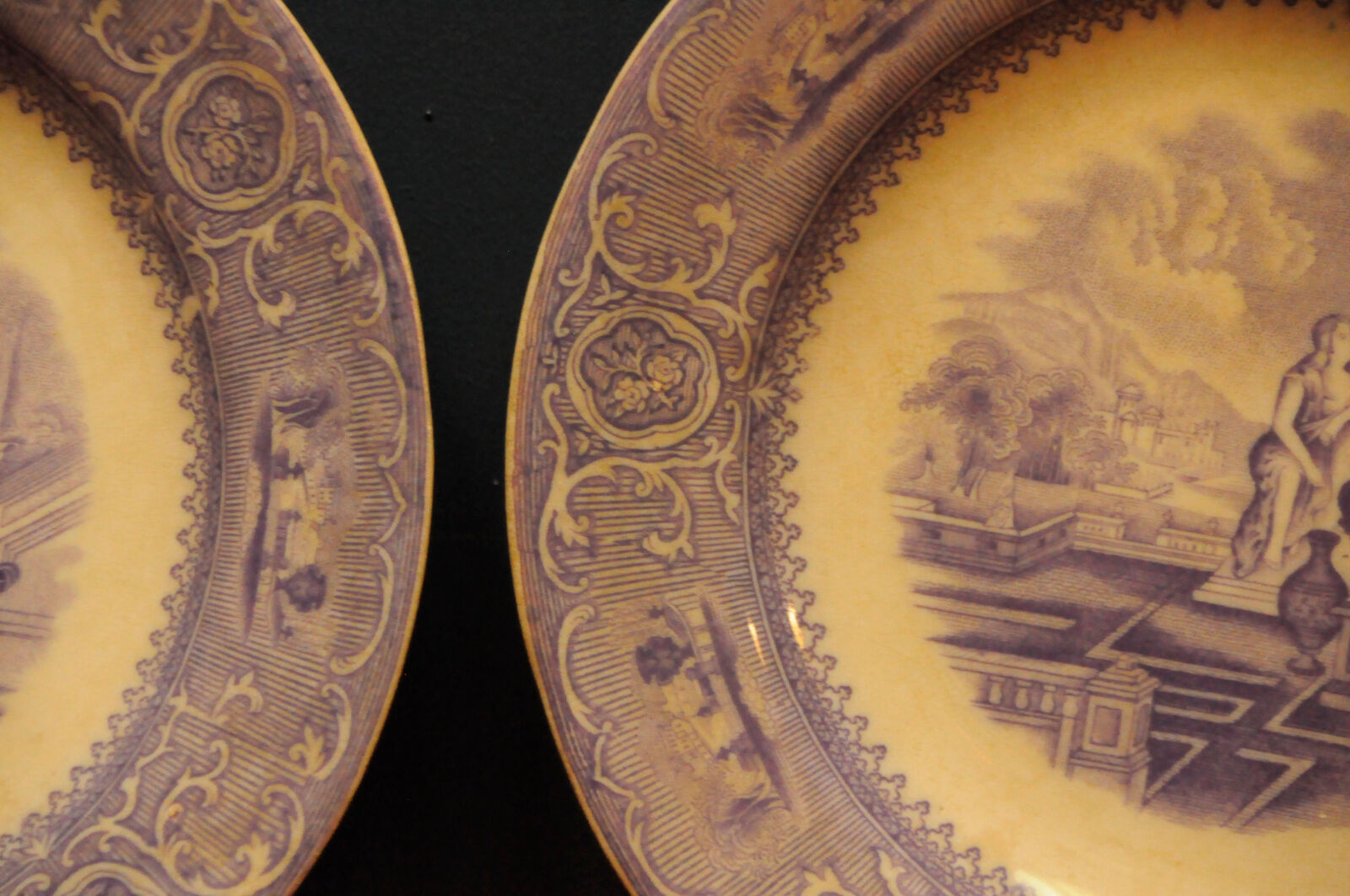 Plates Gustafsberg Porslin AB. Carrara series 1880