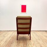 Danish Mid-Century  Lounge Chair and Stool by Ole Wanscher for Poul Jeppensens, Senator Series