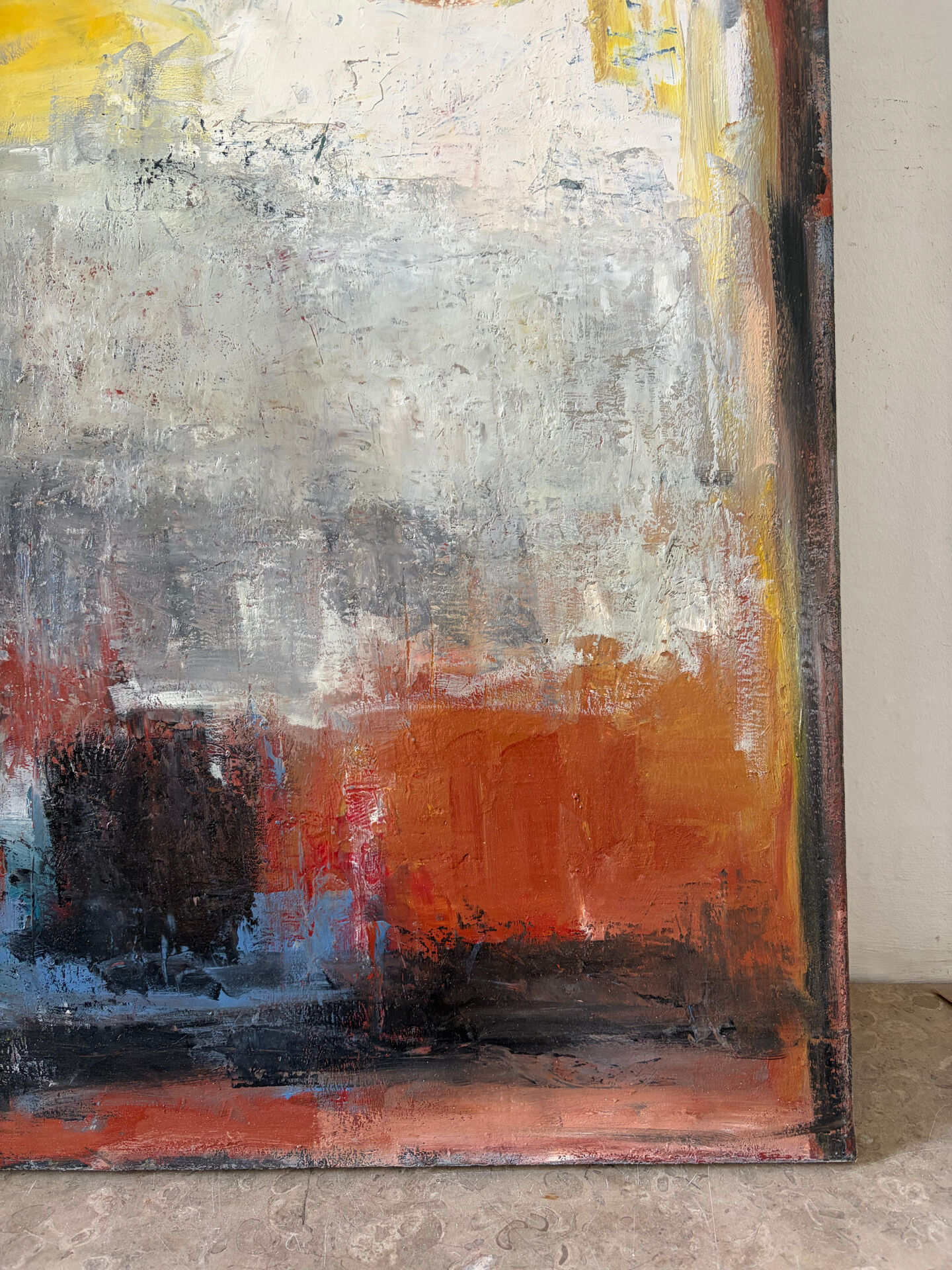 Abstract composition, oil on canvas signed Claude Bellanger.
