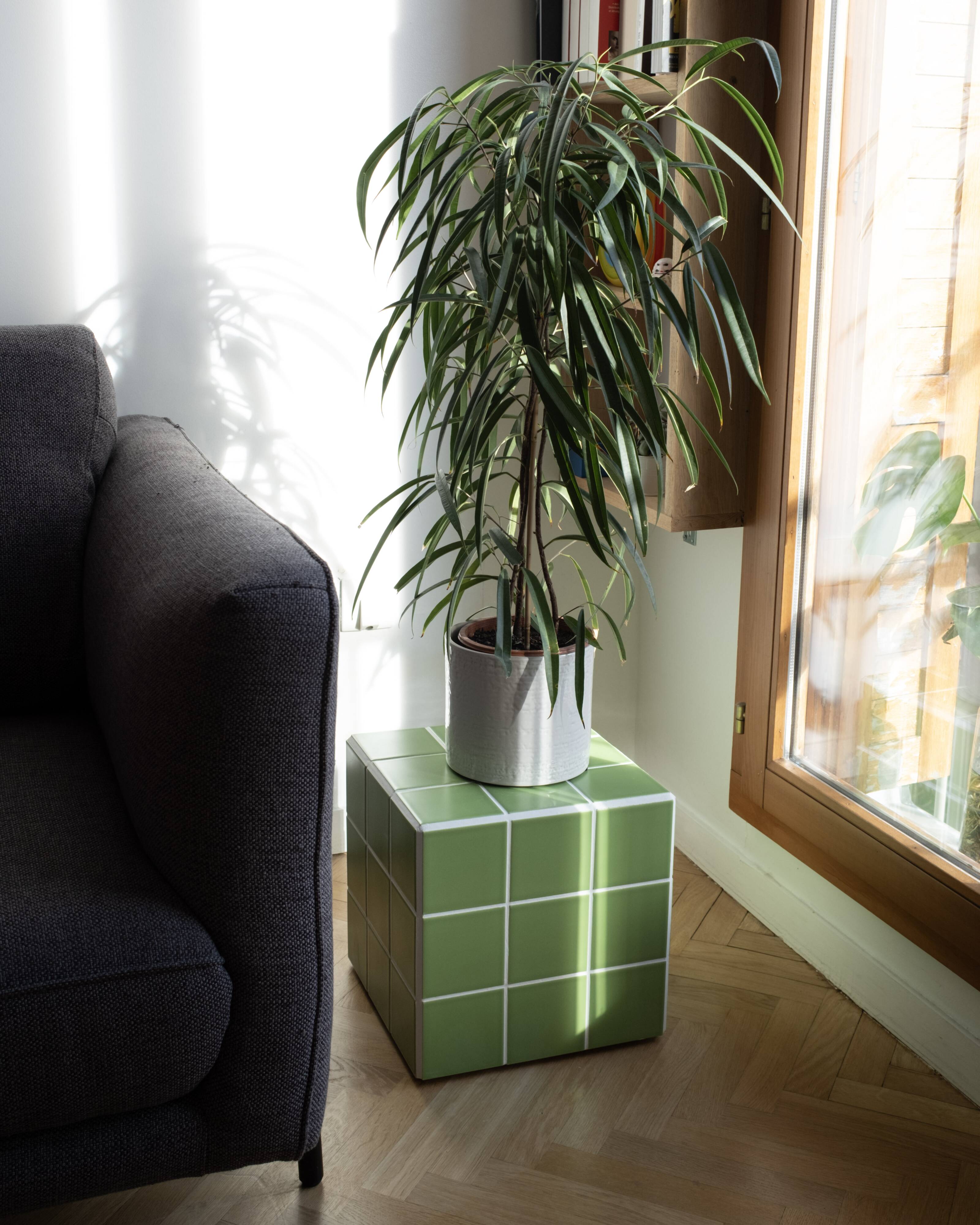 Forest green ceramic bedside table
