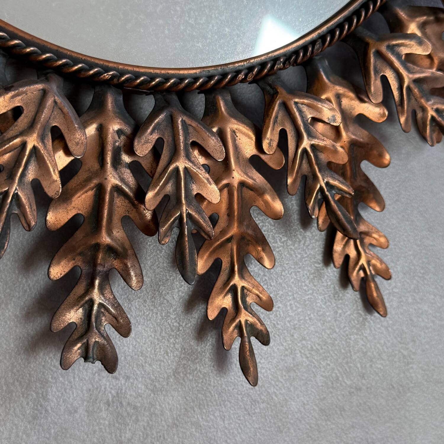 Round Sun Mirror iron from the 1950s Italy