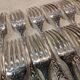 12 silver-plated metal dessert forks SFAM rocaille 19.1cm