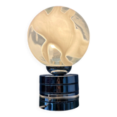 Mid-Century chrome desk lamp with glass shade