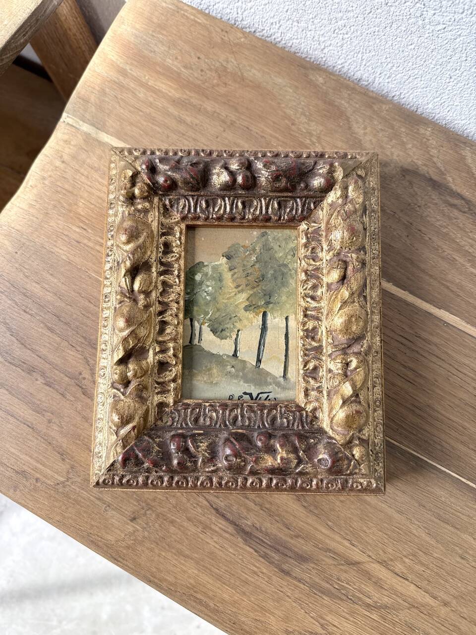 Small oil painting signed XS