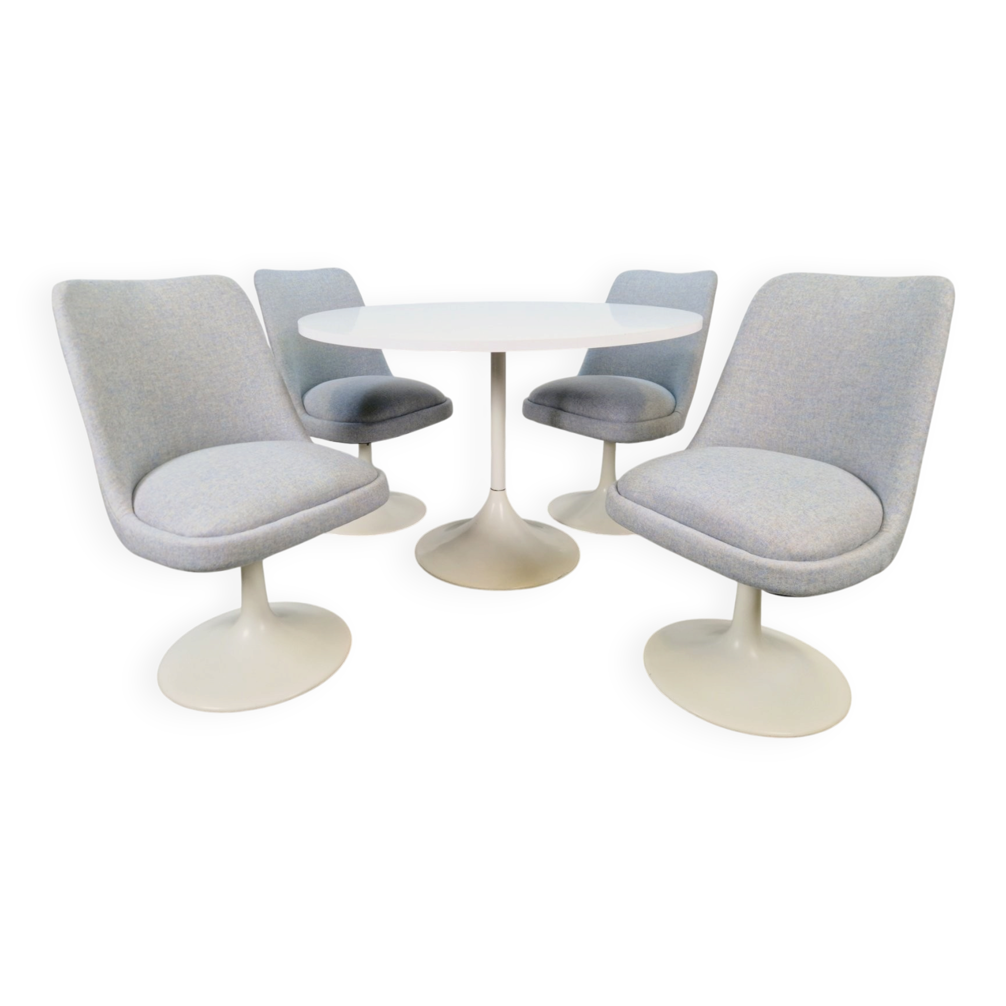 Chaises Tulipe Vintage et Table à Manger dans le style d'Eero Saarinen, années 1970, Ensemble de 5
