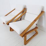 Paire de fauteuils de salon en pin danois vintage