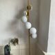 Italian mid century floor lamp brass & opal glass 1950