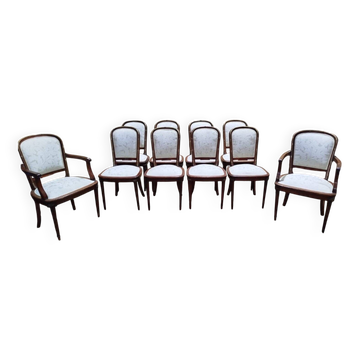Suite de 8 chaises et paire de fauteuils Louis XVI