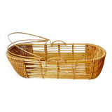 Vintage wicker and rattan bassinet