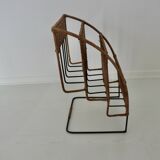 Porte revue rotin et métal Raoul Guys années 50