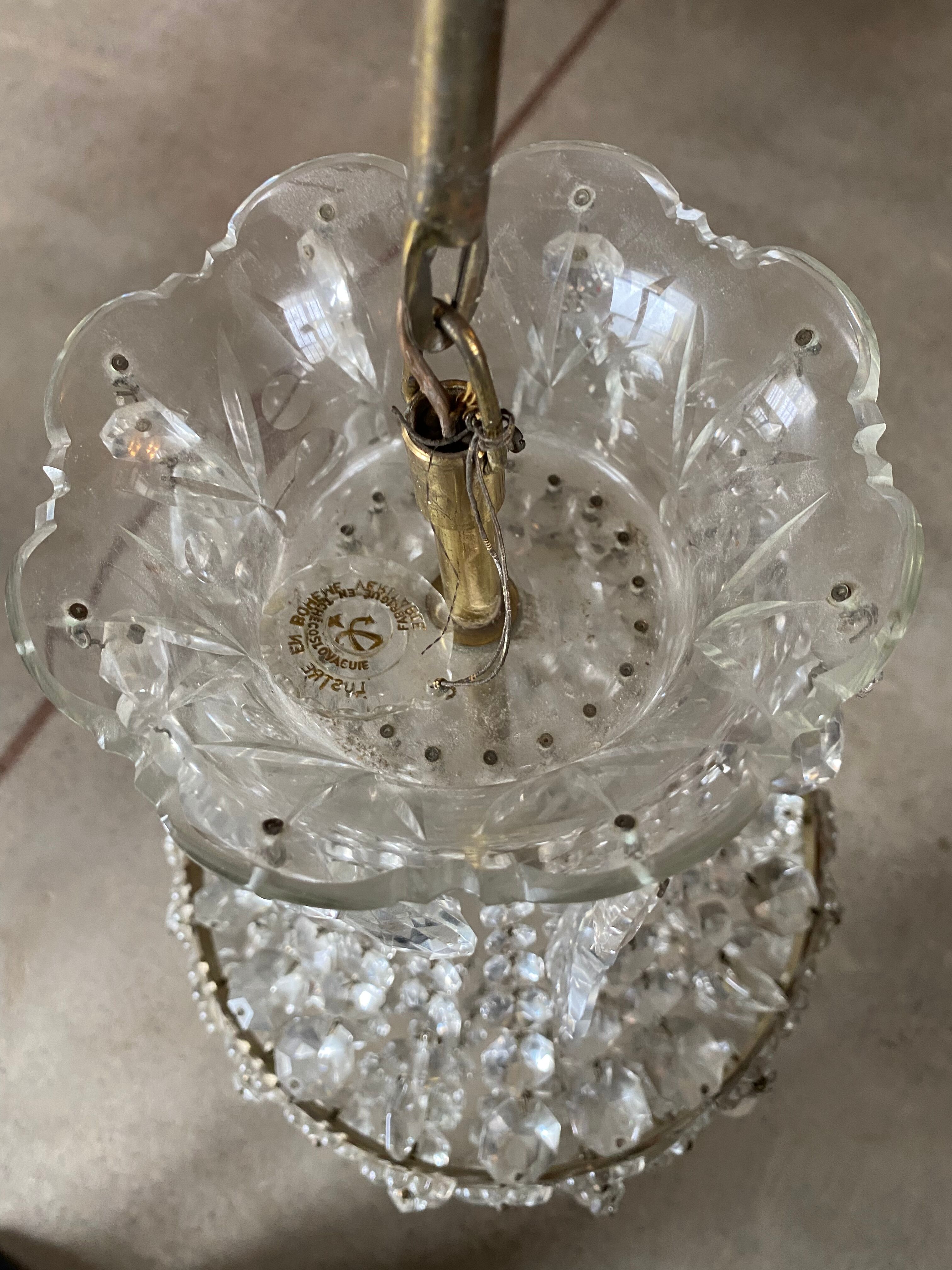 Bohemian crystal hot air balloon chandelier