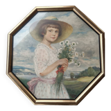 Portrait of a child with a bouquet