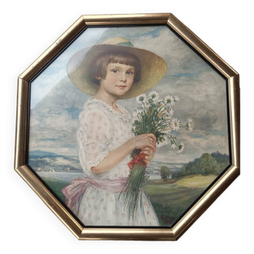 Portrait enfant au bouquet