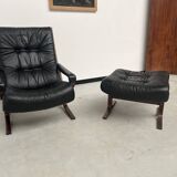 2 "Siesta" armchairs with their ottomans by Ingmar Relling, circa 1970